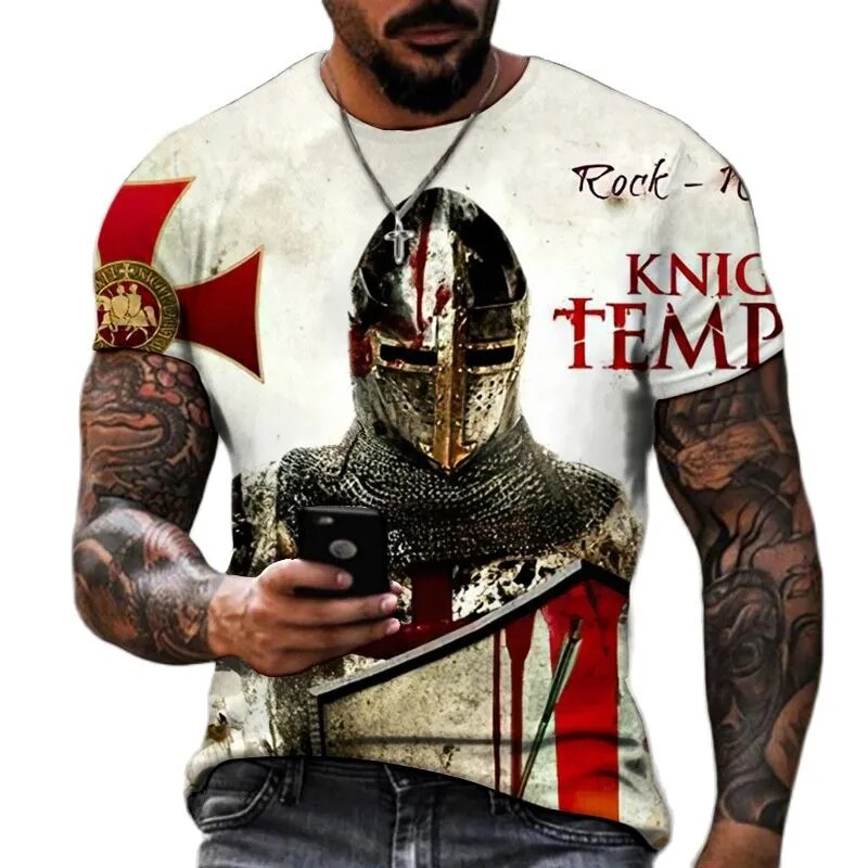 Templar 3D Printed Men's T-Shirt Cross