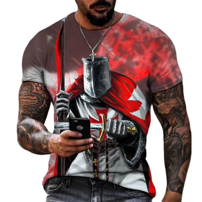 Templar 3D Printed Men's T-Shirt Cross