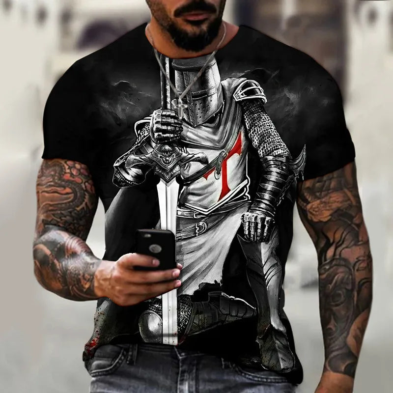 Templar 3D Printed Men's T-Shirt Cross