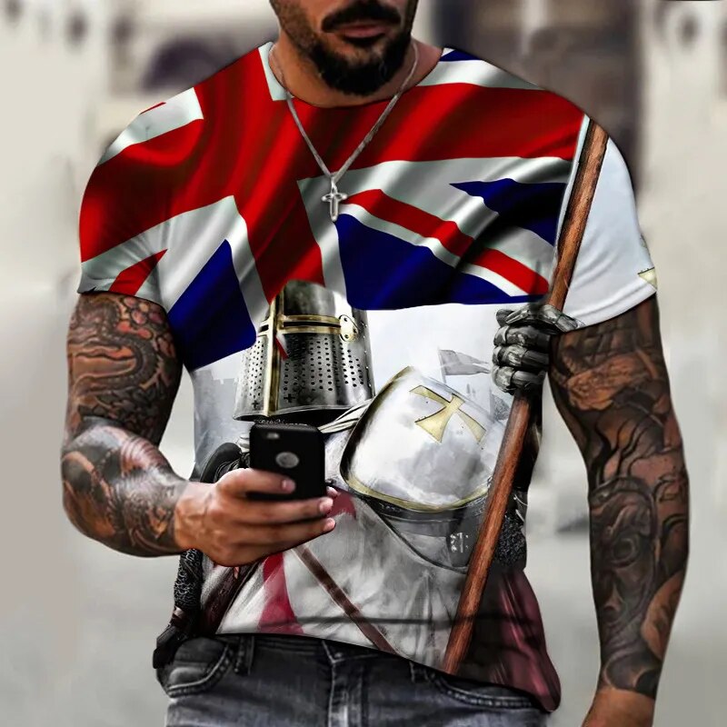 Templar 3D Printed Men's T-Shirt Cross
