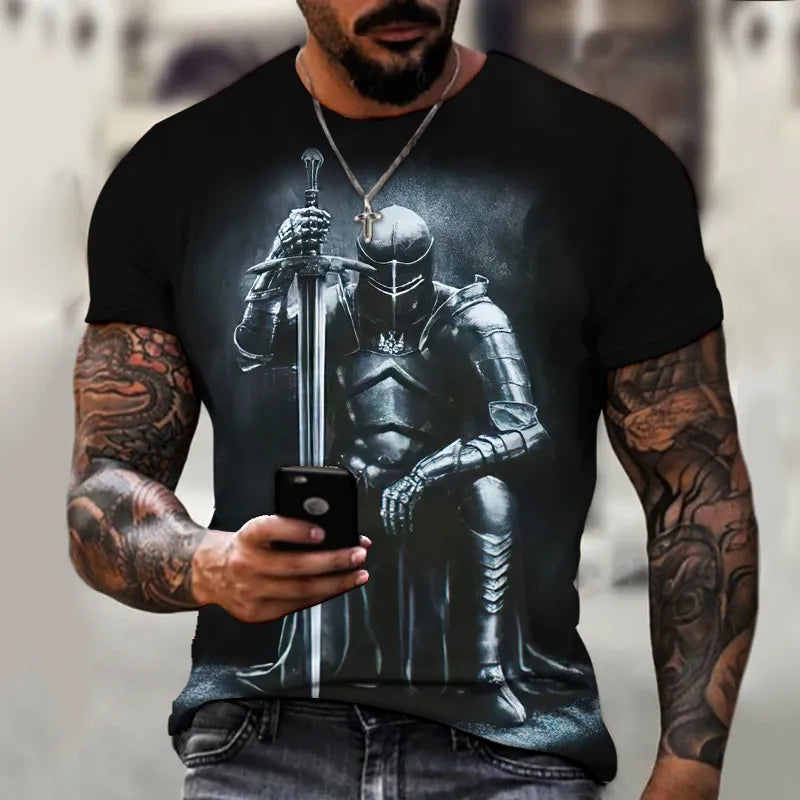 Templar 3D Printed Men's T-Shirt Cross