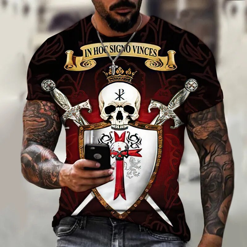 Templar 3D Printed Men's T-Shirt Cross