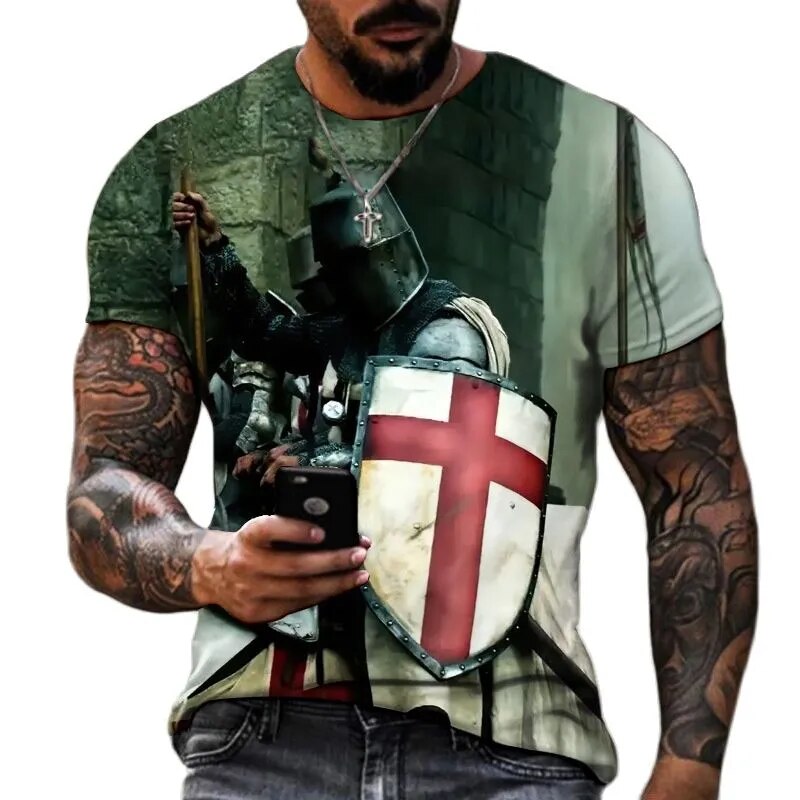 Templar 3D Printed Men's T-Shirt Cross