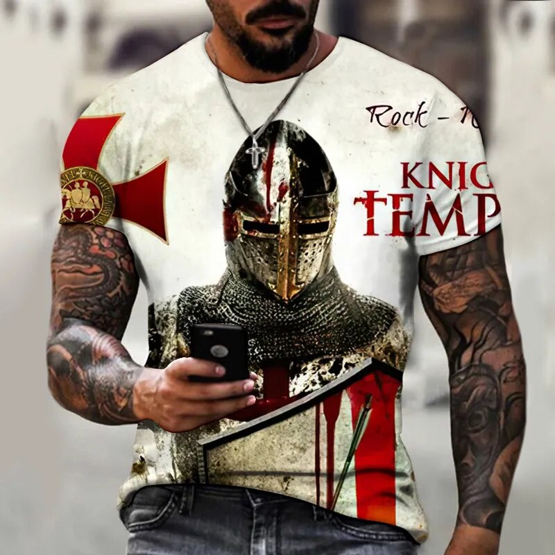 Templar 3D Printed Men's T-Shirt Cross