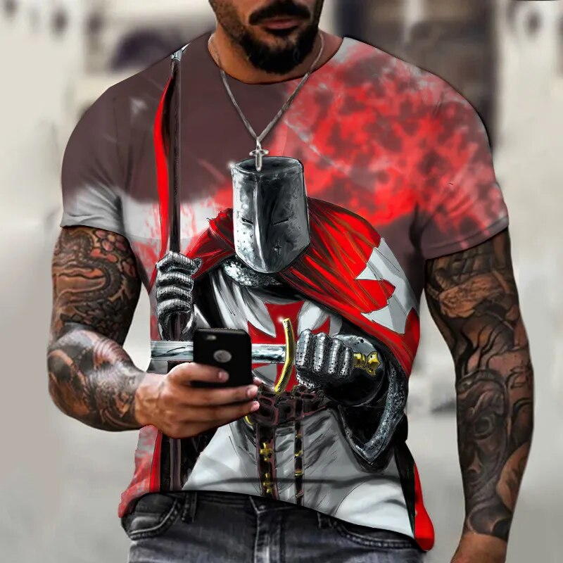 Templar 3D Printed Men's T-Shirt Cross