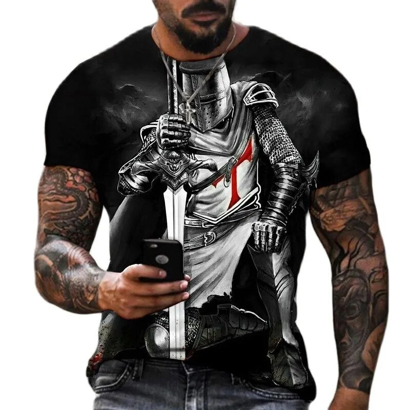 Templar 3D Printed Men's T-Shirt Cross