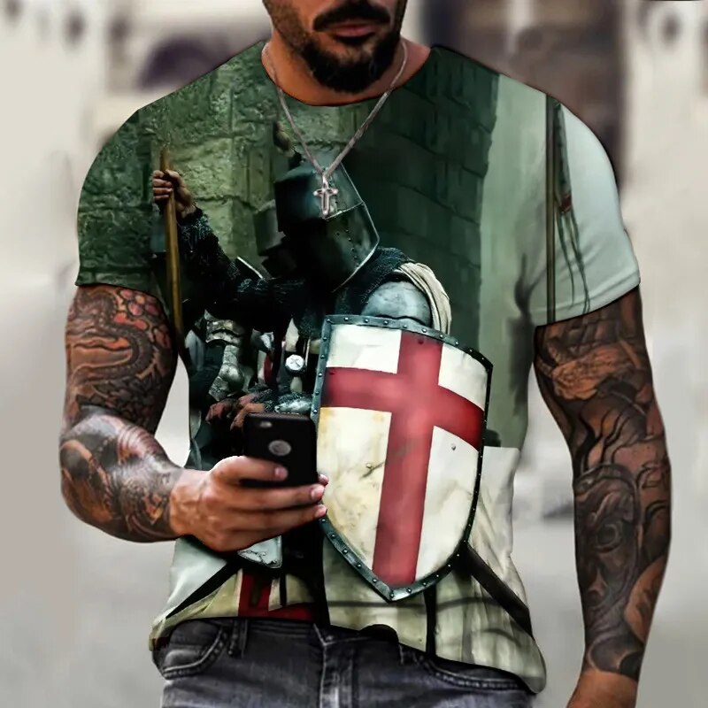 Templar 3D Printed Men's T-Shirt Cross