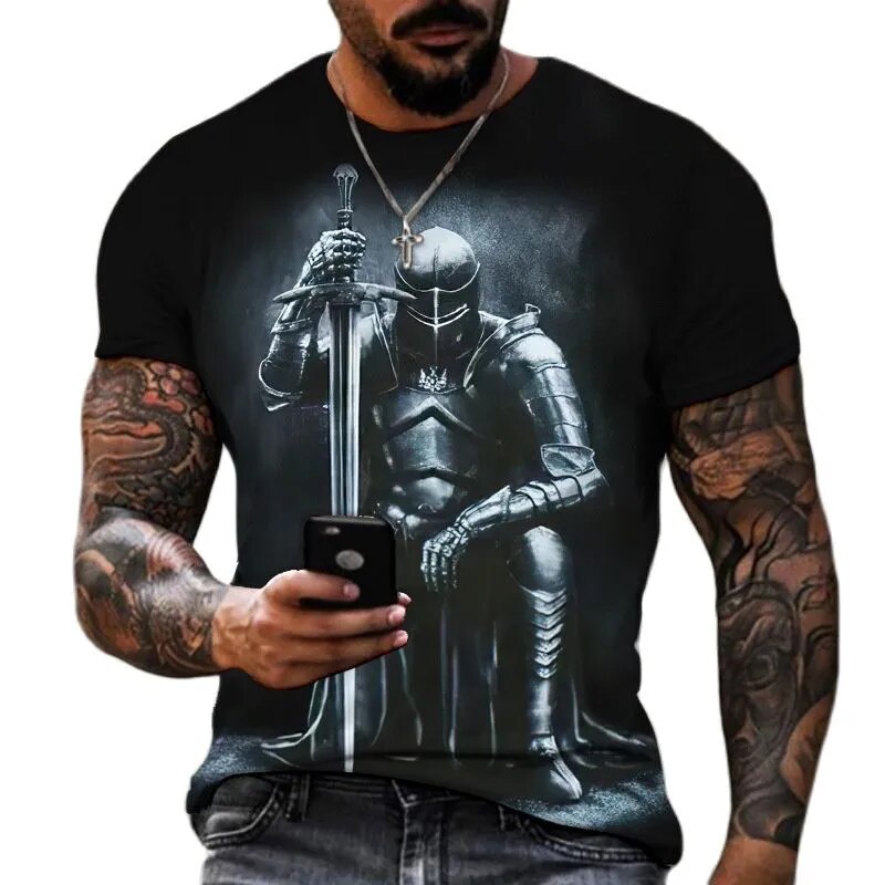 Templar 3D Printed Men's T-Shirt Cross